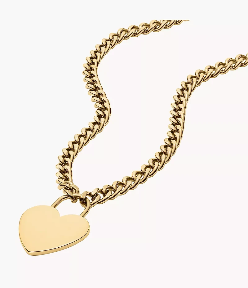Sutton Gold-Tone Stainless Steel Heart Necklace