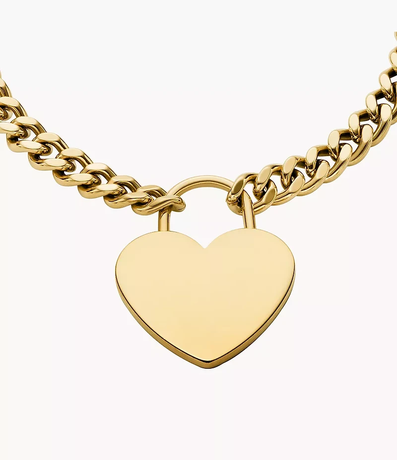Sutton Gold-Tone Stainless Steel Heart Bracelet