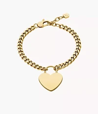 Sutton Gold-Tone Stainless Steel Heart Bracelet