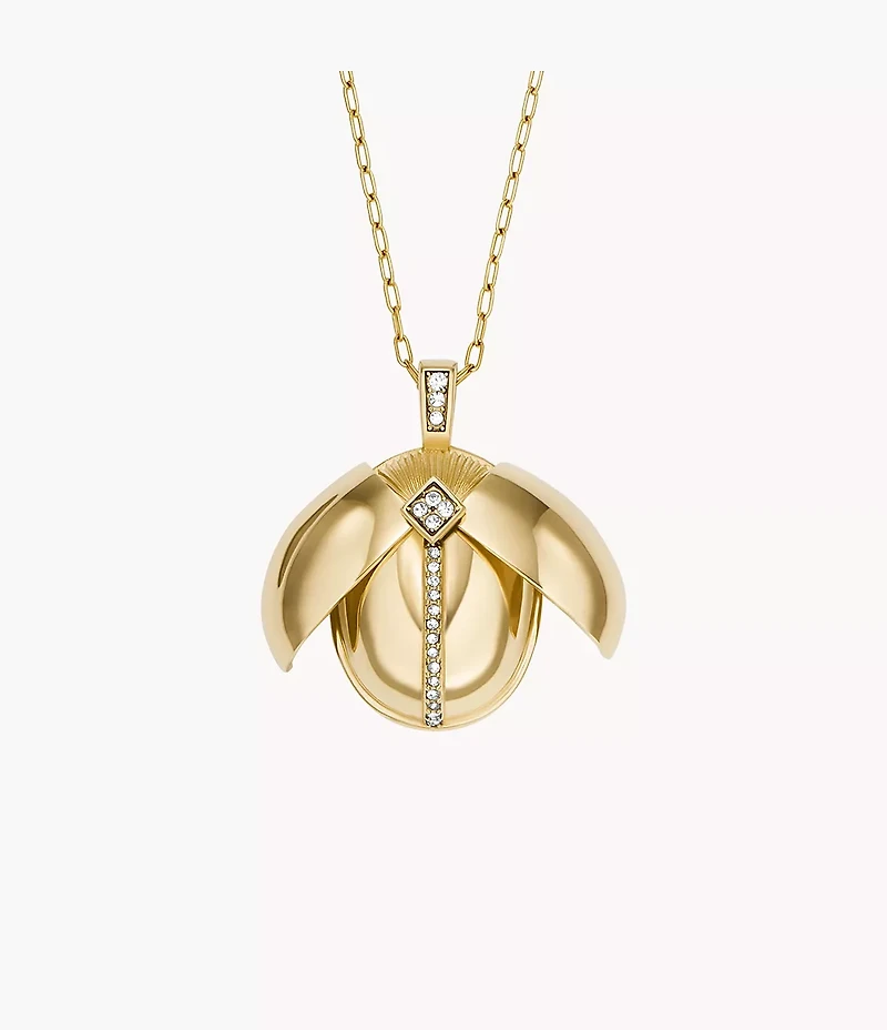Sutton Scarab Gold-Tone Stainless Steel Pendant Necklace