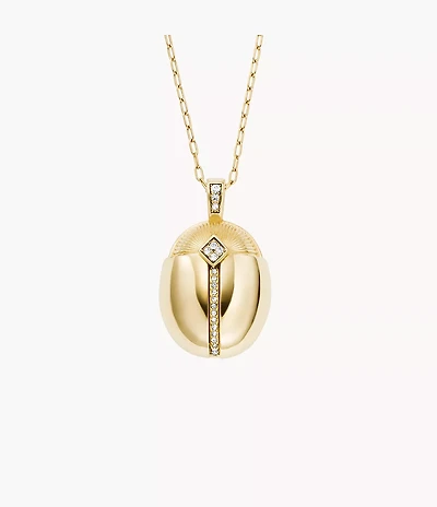 Sutton Scarab Gold-Tone Stainless Steel Pendant Necklace