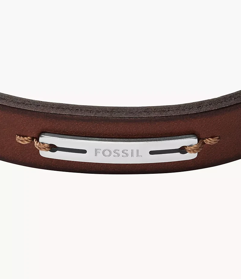 Machine Rugged Green and Brown Leather Strap Bracelet