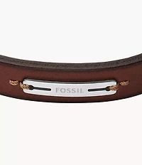 Machine Rugged Green and Brown Leather Strap Bracelet