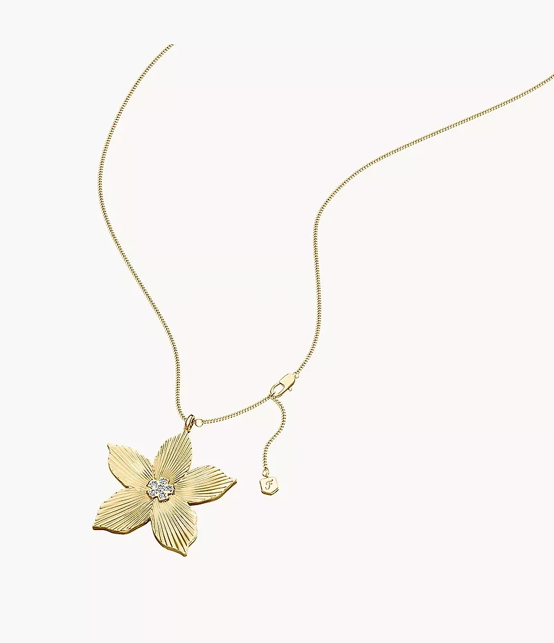 Sutton The Flower Collection Gold-Tone Stainless Steel Pendant Necklace