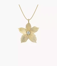 Sutton The Flower Collection Gold-Tone Stainless Steel Pendant Necklace