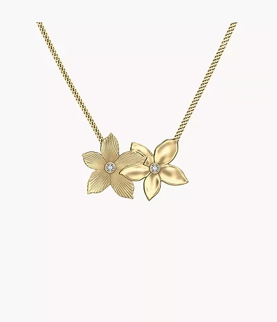 Sutton The Flower Collection Gold-Tone Stainless Steel Pendant Necklace