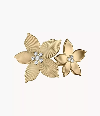 Sutton The Flower Collection Gold-Tone Stainless Steel Cocktail Ring