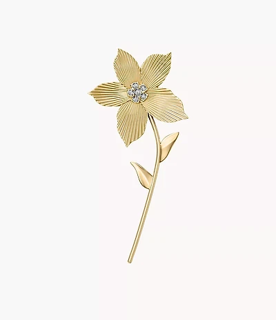 Sutton The Flower Collection Gold-Tone Stainless Steel Pin Brooch