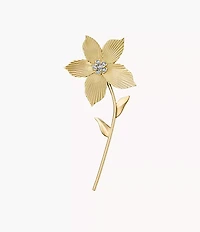 Sutton The Flower Collection Gold-Tone Stainless Steel Pin Brooch