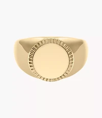 Ellis Gold-Tone Stainless Steel Signet Ring