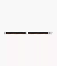 Woven Black and Brown Leather Bracelet
