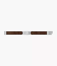 Topstitch Brown Leather ID Bracelet