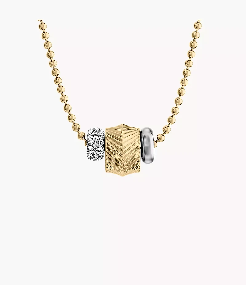 Harlow Rondelles Two-Tone Stainless Steel Station Necklace