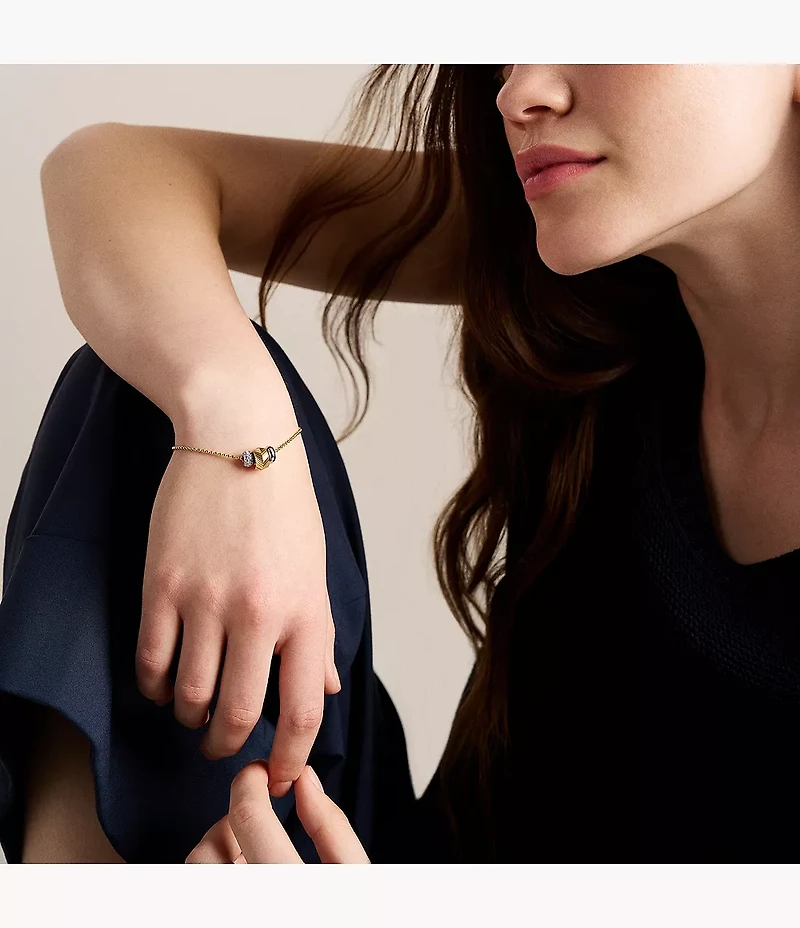 Harlow Rondelles Two-Tone Stainless Steel Station Bracelet