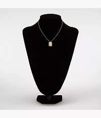 Raquel Glitz White Mother-of-Pearl Spinning Pendant Necklace