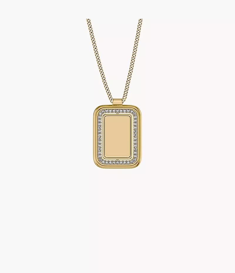 Raquel Glitz White Mother-of-Pearl Spinning Pendant Necklace