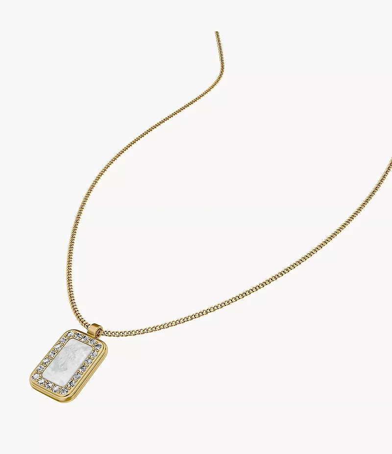 Raquel Glitz White Mother-of-Pearl Pendant Necklace
