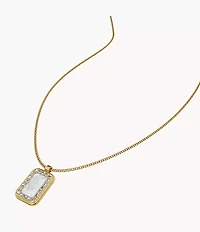 Raquel Glitz White Mother-of-Pearl Pendant Necklace
