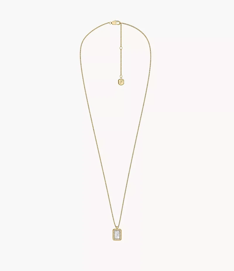 Raquel Glitz White Mother-of-Pearl Pendant Necklace