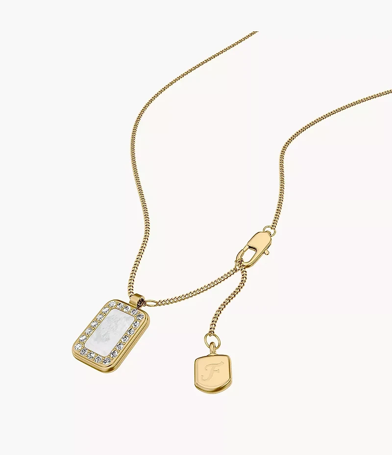 Raquel Glitz White Mother-of-Pearl Pendant Necklace