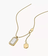 Raquel Glitz White Mother-of-Pearl Pendant Necklace