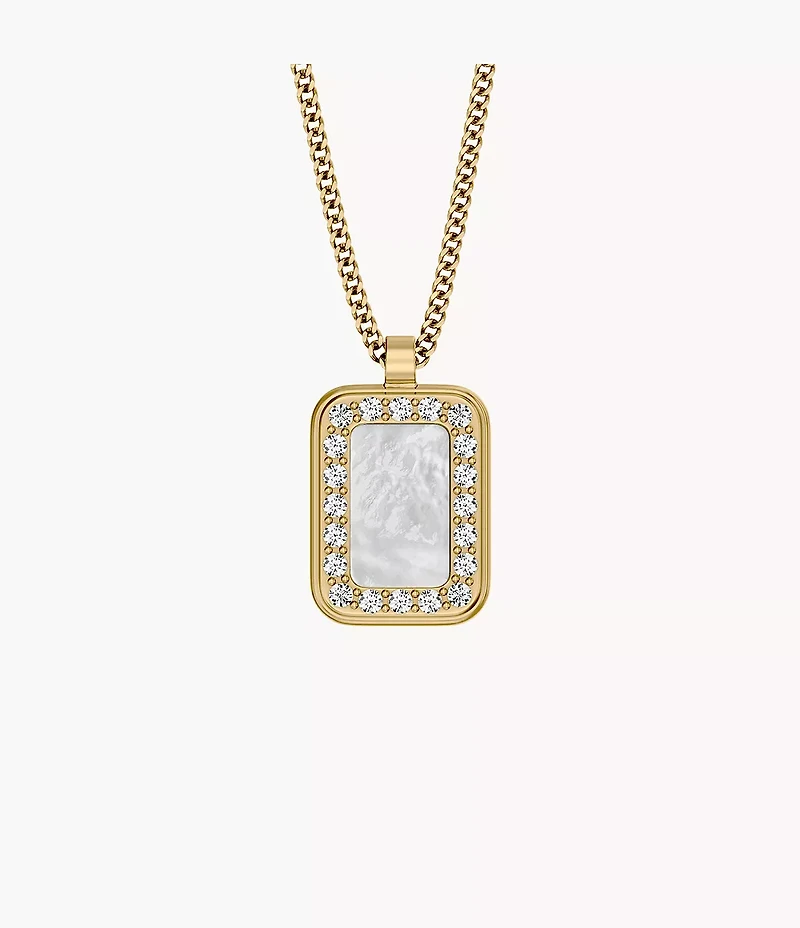 Raquel Glitz White Mother-of-Pearl Pendant Necklace