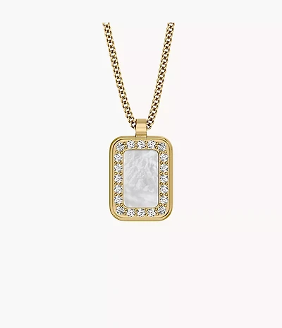 Raquel Glitz White Mother-of-Pearl Pendant Necklace