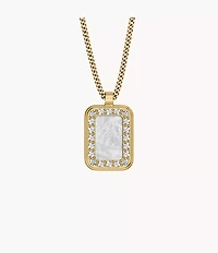 Raquel Glitz White Mother-of-Pearl Pendant Necklace