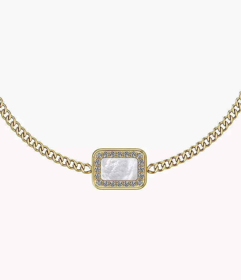 Raquel Glitz White Mother-of-Pearl Station Bracelet