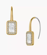 Raquel Glitz White Mother-of-Pearl Drop Earrings