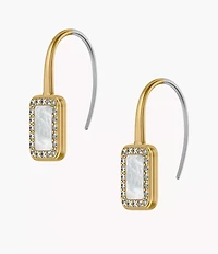 Raquel Glitz White Mother-of-Pearl Drop Earrings