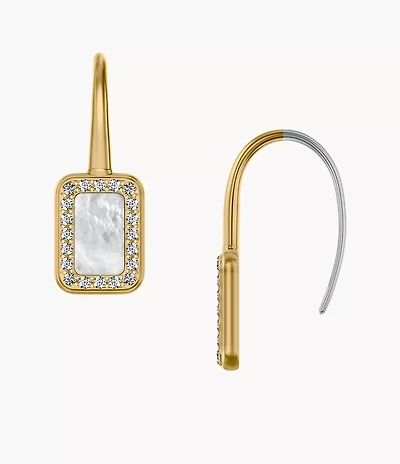 Raquel Glitz White Mother-of-Pearl Drop Earrings