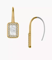 Raquel Glitz White Mother-of-Pearl Drop Earrings