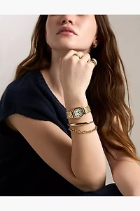 Ellis Domed Collection Gold-Tone Stainless Steel Bangle Bracelet