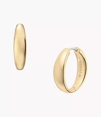 Ellis Domed Collection Gold-Tone Stainless Steel Hoop Earrings