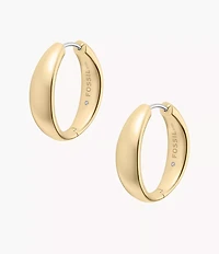 Ellis Domed Collection Gold-Tone Stainless Steel Hoop Earrings