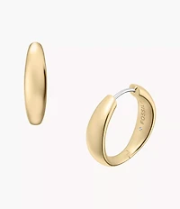 Ellis Domed Collection Gold-Tone Stainless Steel Hoop Earrings