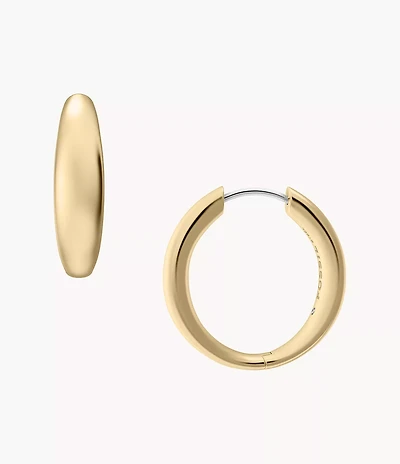 Ellis Domed Collection Gold-Tone Stainless Steel Hoop Earrings