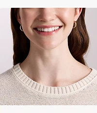 Ellis Domed Collection Gold-Tone Stainless Steel Hoop Earrings