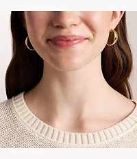 Ellis Domed Collection Large Gold-Tone Stainless Steel Hoop Earrings