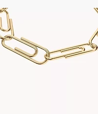 Paperclip Collection Gold-Tone Stainless Steel Chain Bracelet