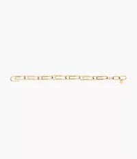 Paperclip Collection Gold-Tone Stainless Steel Chain Bracelet