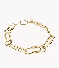 Paperclip Collection Gold-Tone Stainless Steel Chain Bracelet