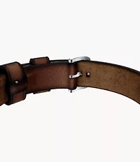 Everett Topstitch Brown Leather Strap Bracelet