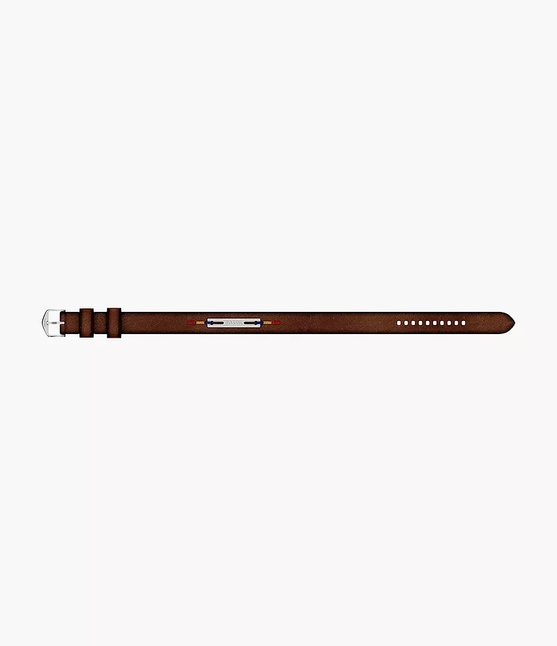 Everett Topstitch Brown Leather Strap Bracelet