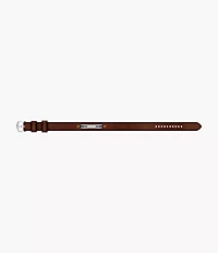 Everett Topstitch Brown Leather Strap Bracelet