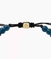 Superman x Fossil Navy Blue Stainless Steel Beaded Bracelet
