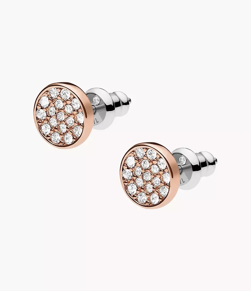 Rose Gold-Tone Brass Earrings