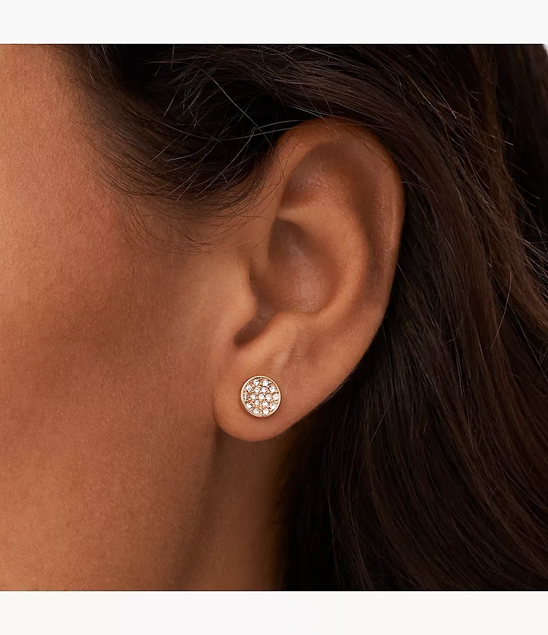 Rose Gold-Tone Brass Earrings