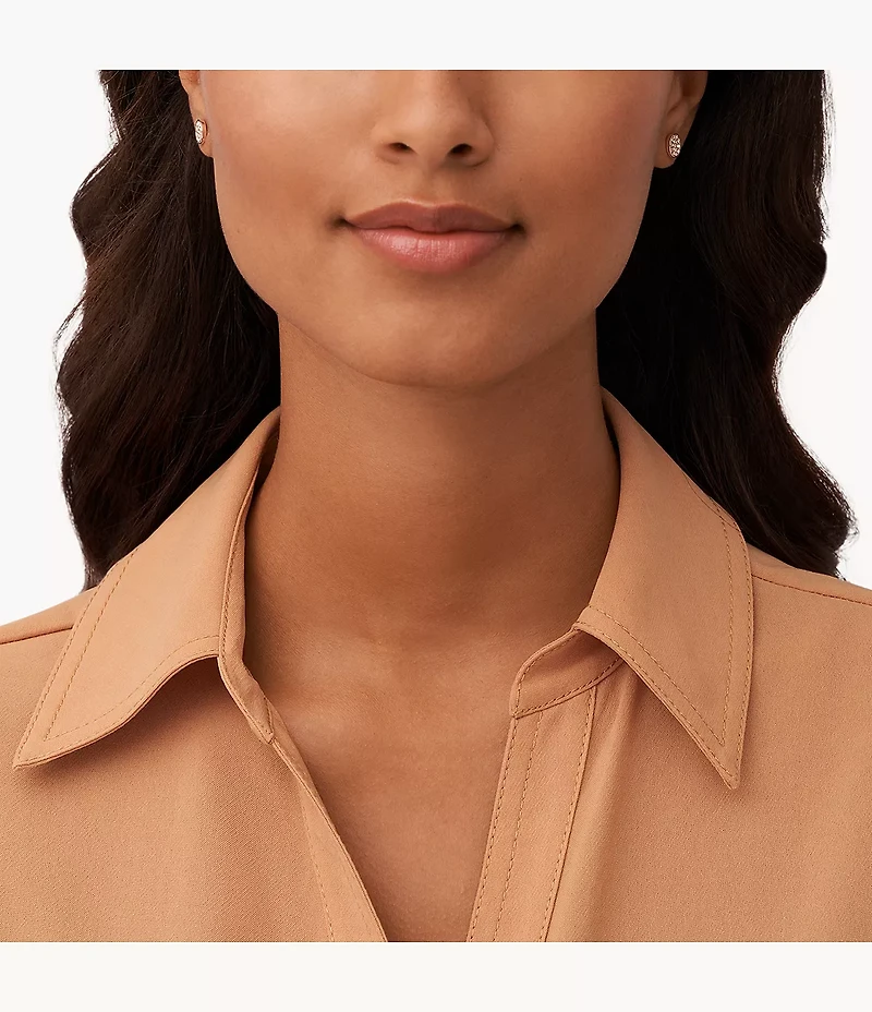 Rose Gold-Tone Brass Earrings